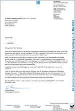 Foto & Link: Dankesbrief Deutscher Evangelischer Kirchentag